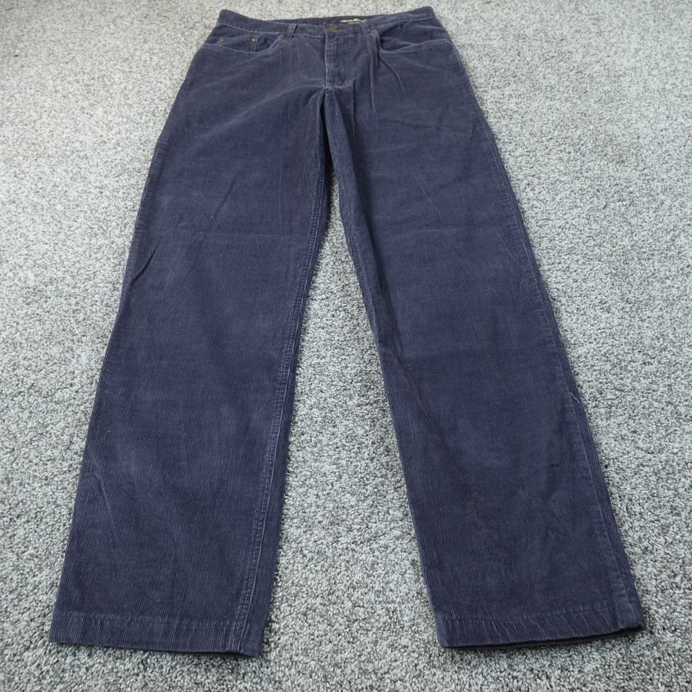 VTG Eddie Bauer Pants Mens 34X32 Blue Corduroy 5 Pocket Chino Outdoor 90s Y2K